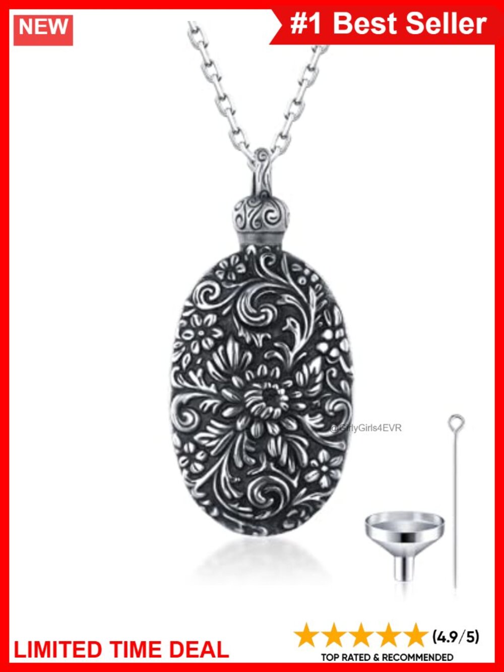 Sterling Silver Teardrop Heart Urn Necklace Cremation Jewelry Memorial Gift